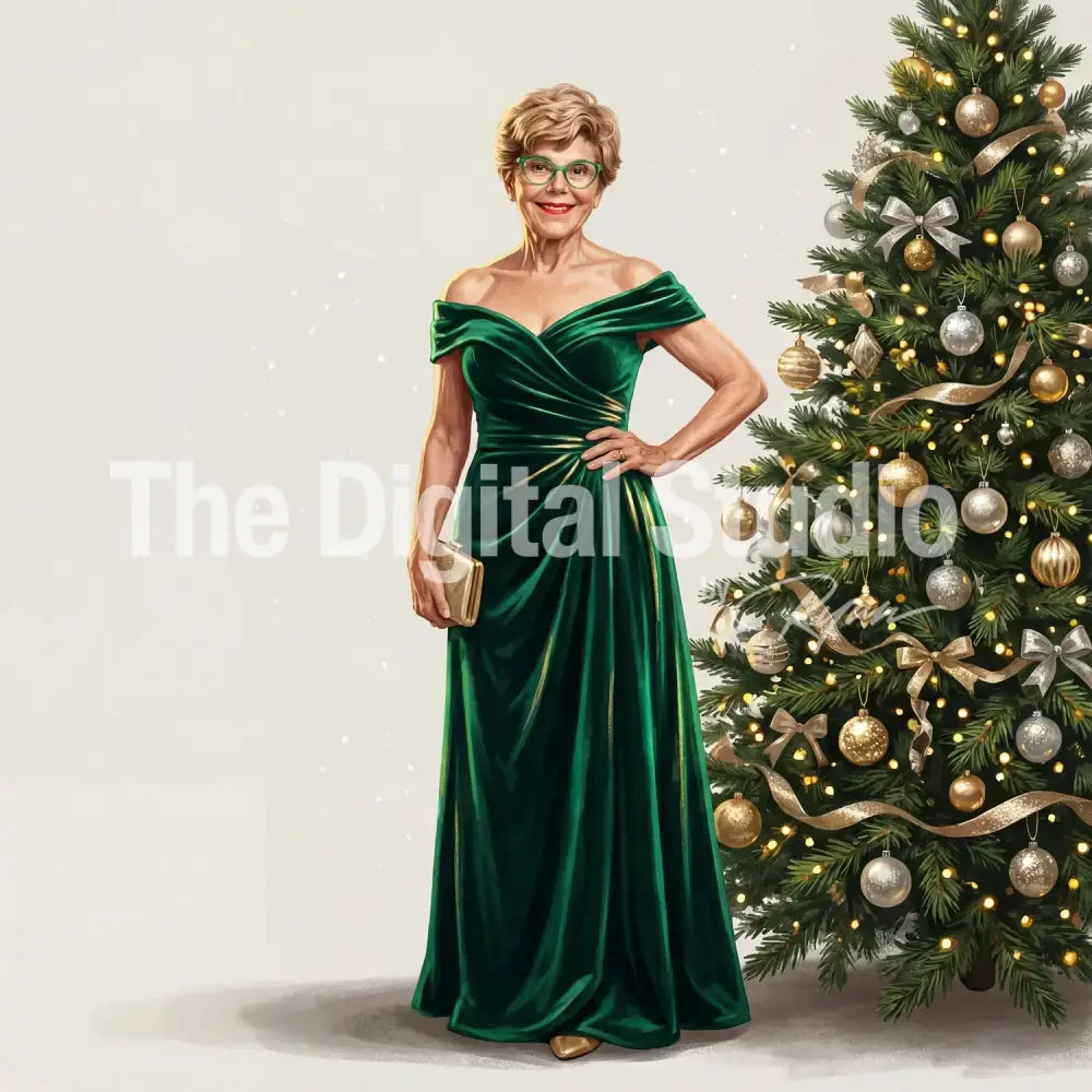 Christmas Gala Tree Portrait AI Photo Booth Prompt