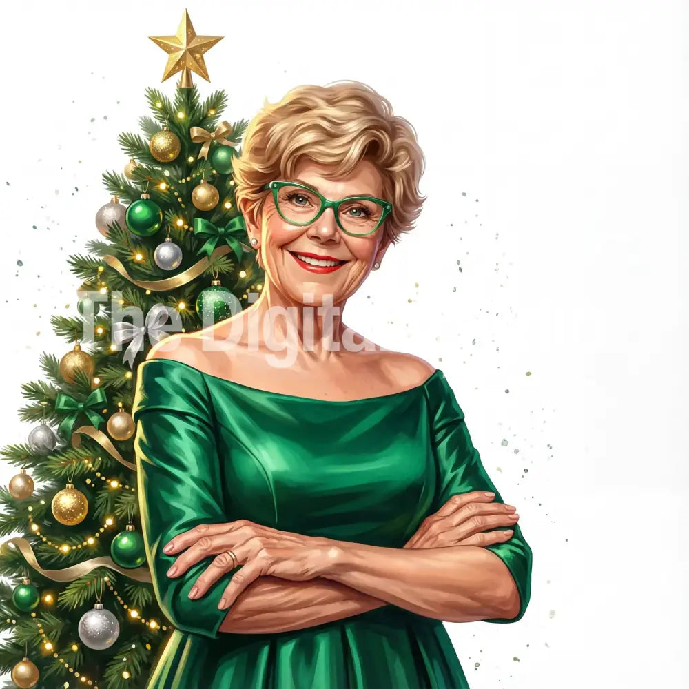 Christmas Gala Tree Portrait AI Photo Booth Prompt