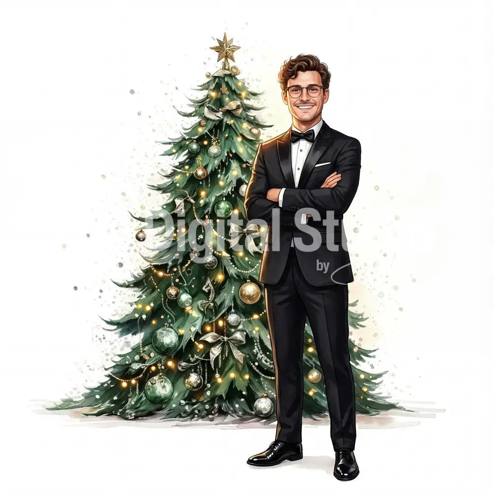 Christmas Gala Tree Portrait AI Photo Booth Prompt