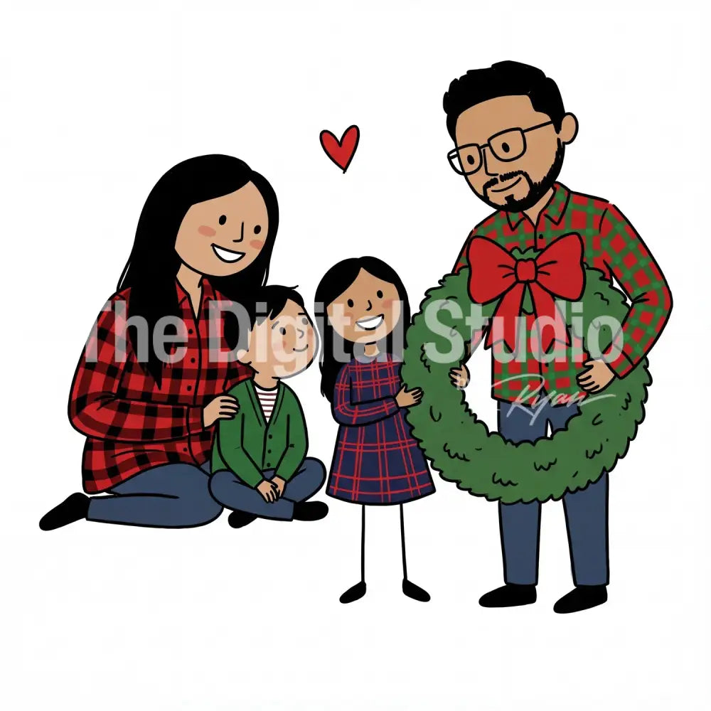 Doodle Family Holiday Portrait