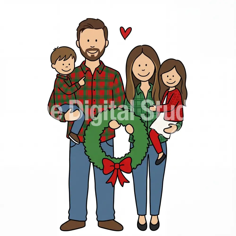 Doodle Family Holiday Portrait