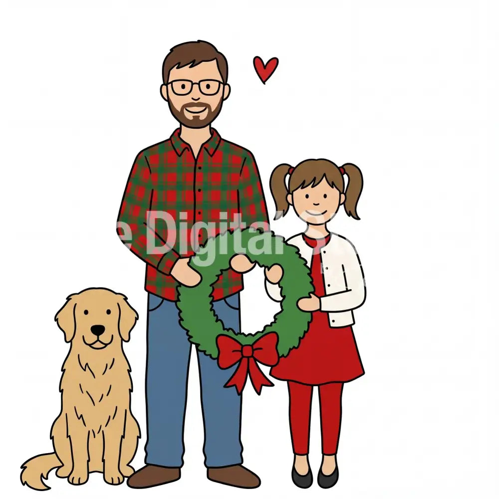 Doodle Family Holiday Portrait