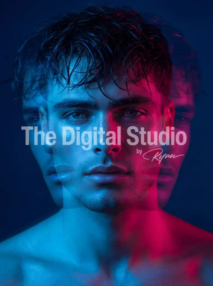 Electric Echo Portraits – Neon Double-Exposure Look