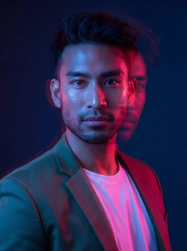 Electric Echo Portraits – Neon Double-Exposure Look