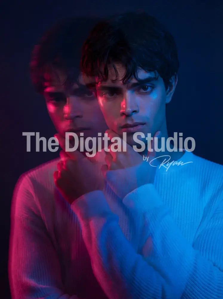 Electric Echo Portraits – Neon Double-Exposure Look