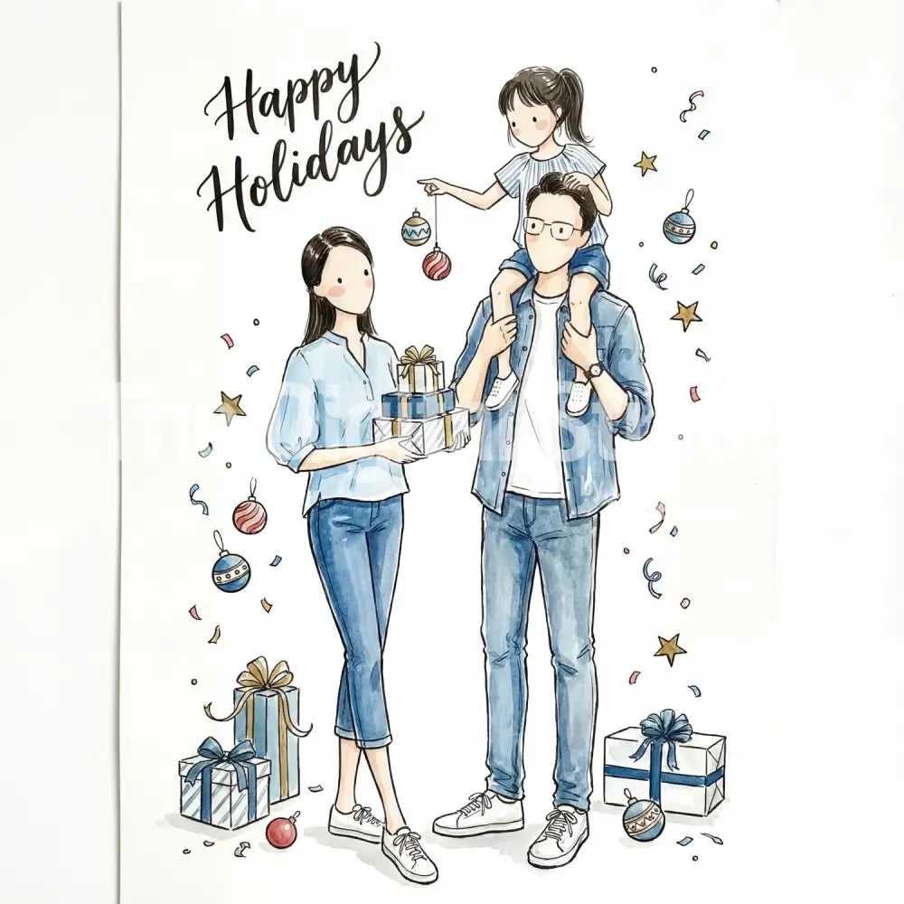 Holiday Fashion Illustration AI Portrait