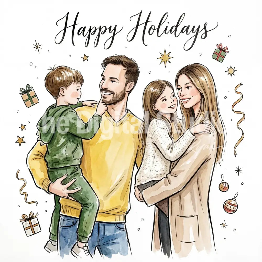 Holiday Fashion Illustration AI Portrait