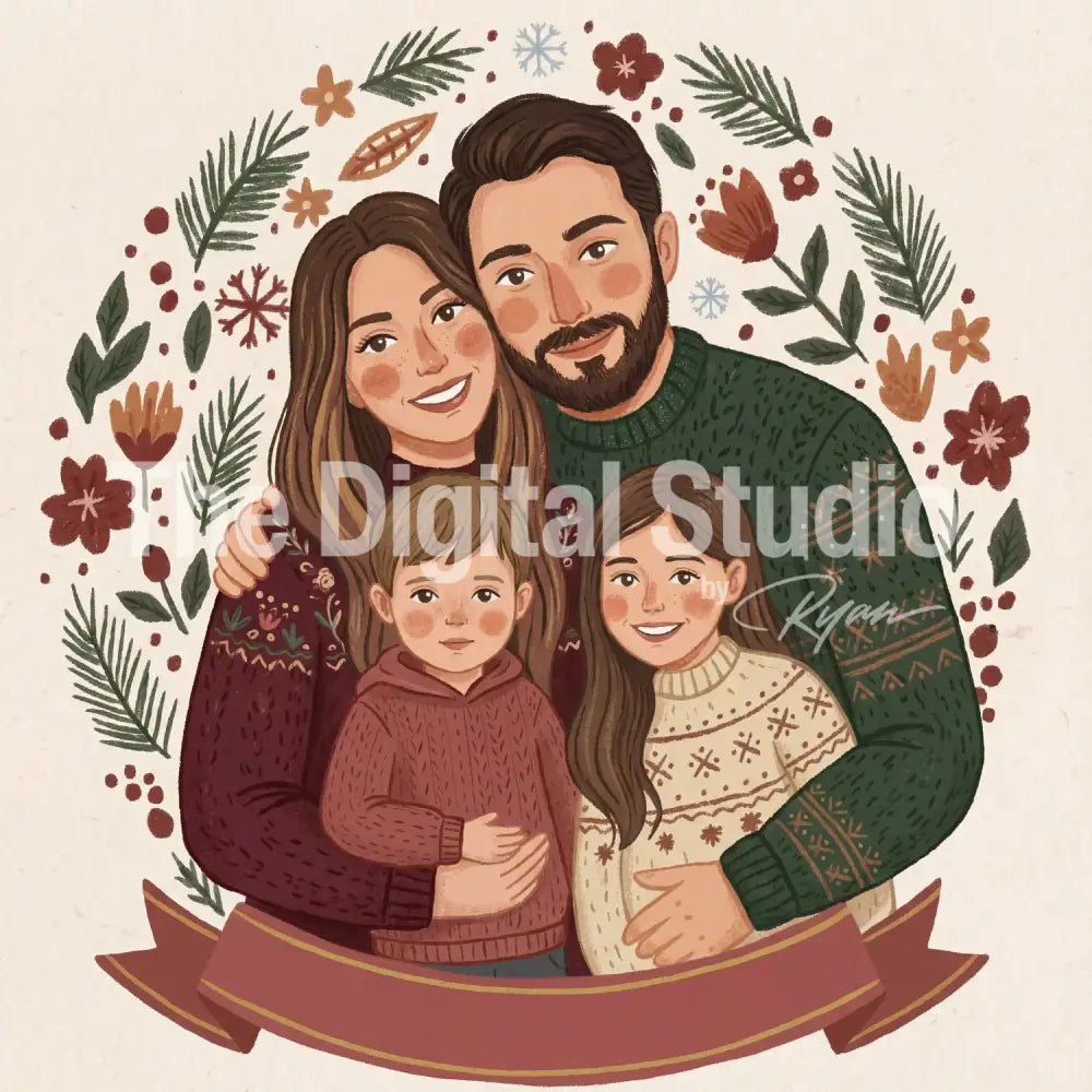 Holiday Folk-Art Portrait