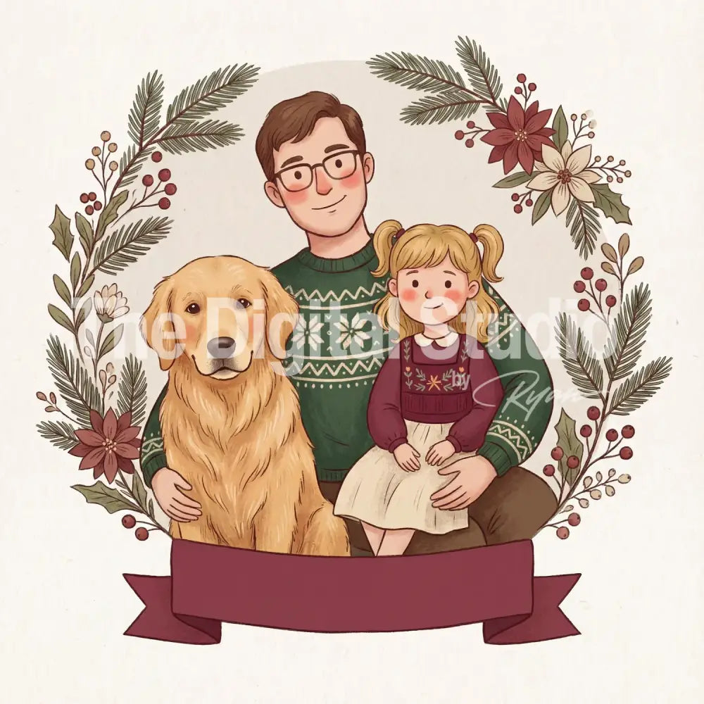 Holiday Folk-Art Portrait