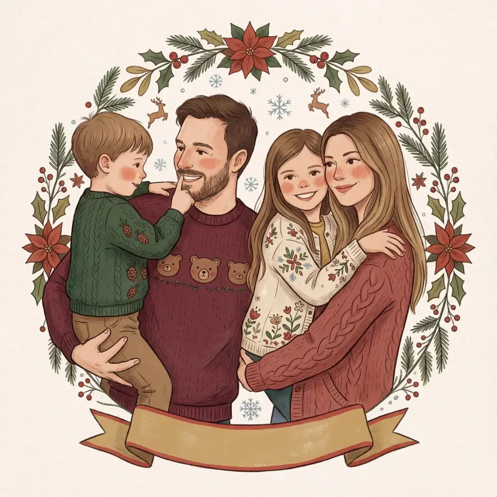 Holiday Folk-Art Portrait