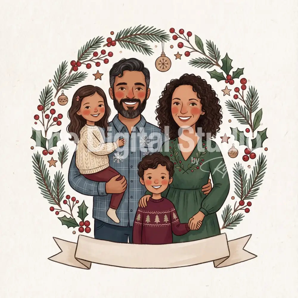 Holiday Folk-Art Portrait
