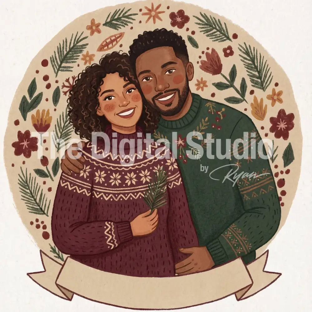Holiday Folk-Art Portrait