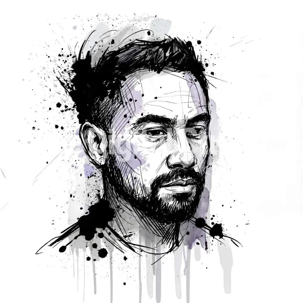 Ink Splatter Watercolor Sketch