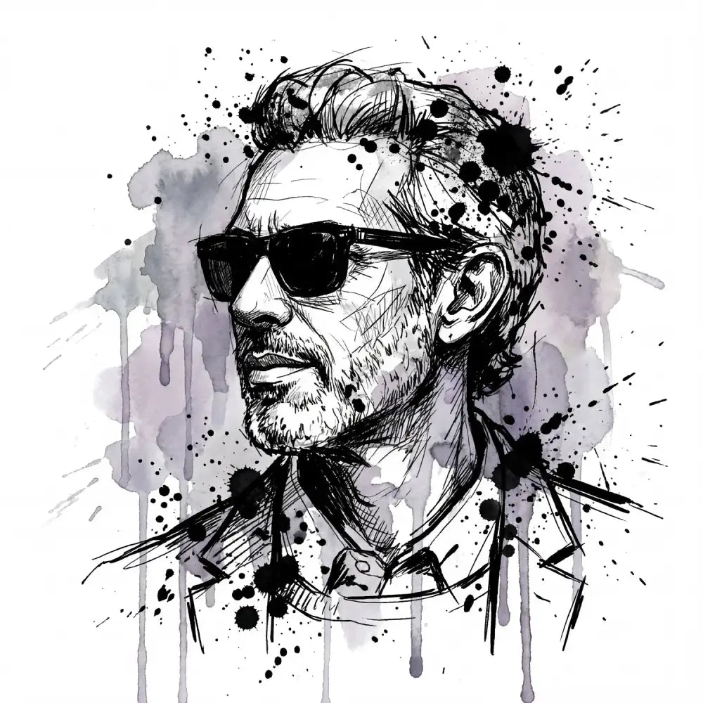 Ink Splatter Watercolor Sketch