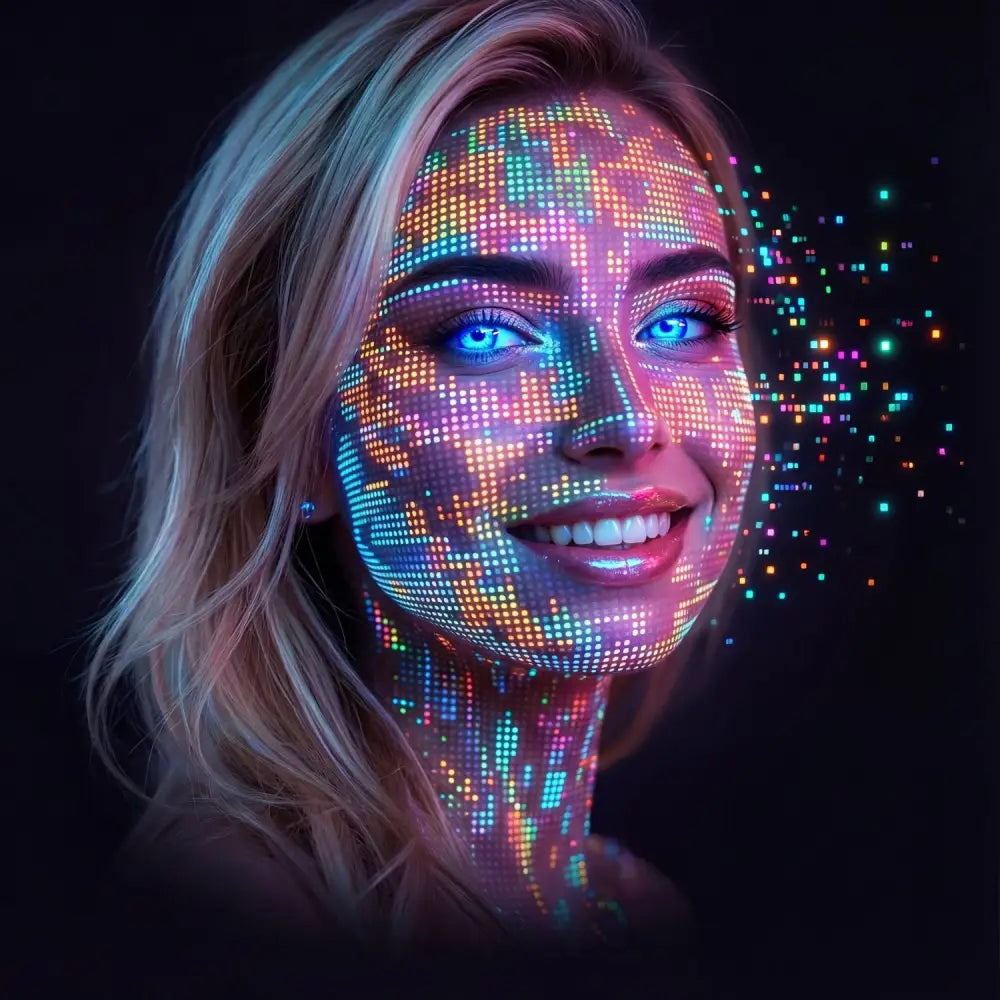 LED PixelGlow Portrait AI Prompt