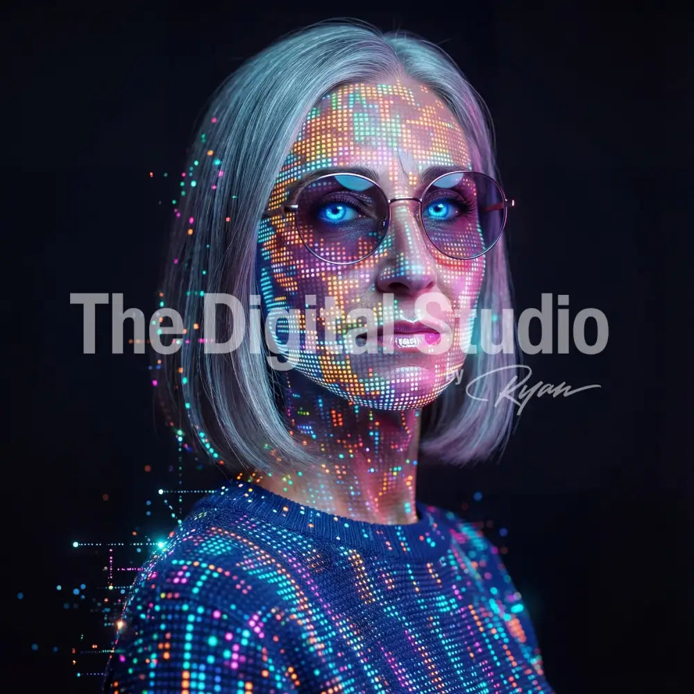 LED PixelGlow Portrait AI Prompt