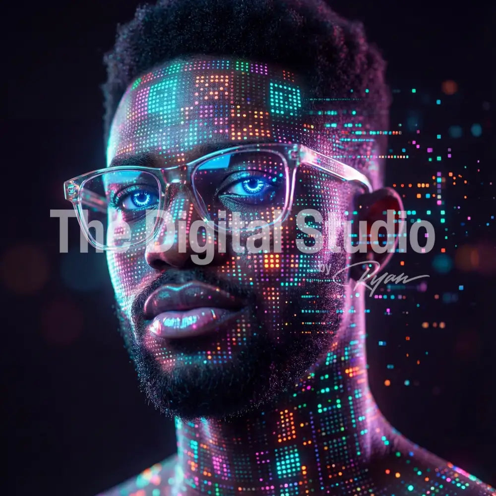 LED PixelGlow Portrait AI Prompt