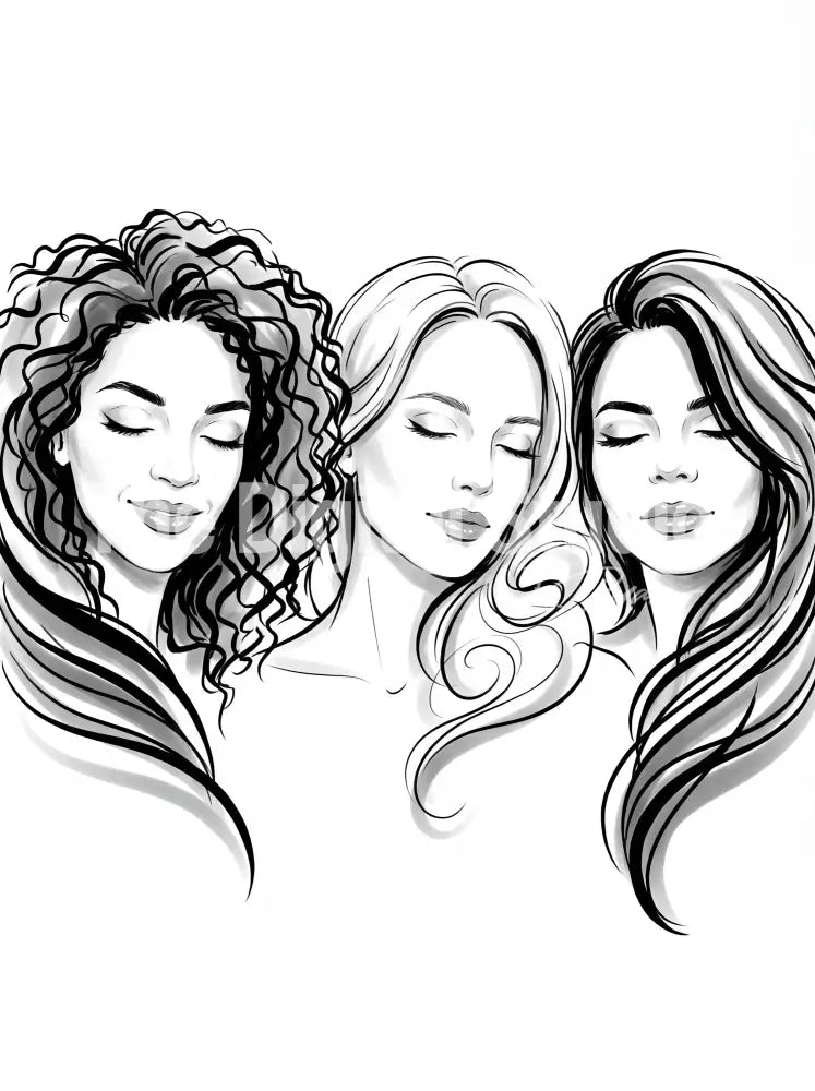 Minimalist Female Fashion Ink Portrait