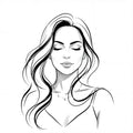Minimalist Female Fashion Ink Portrait