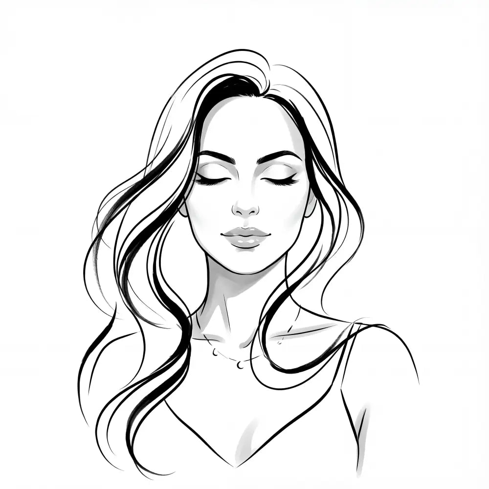 Minimalist Female Fashion Ink Portrait