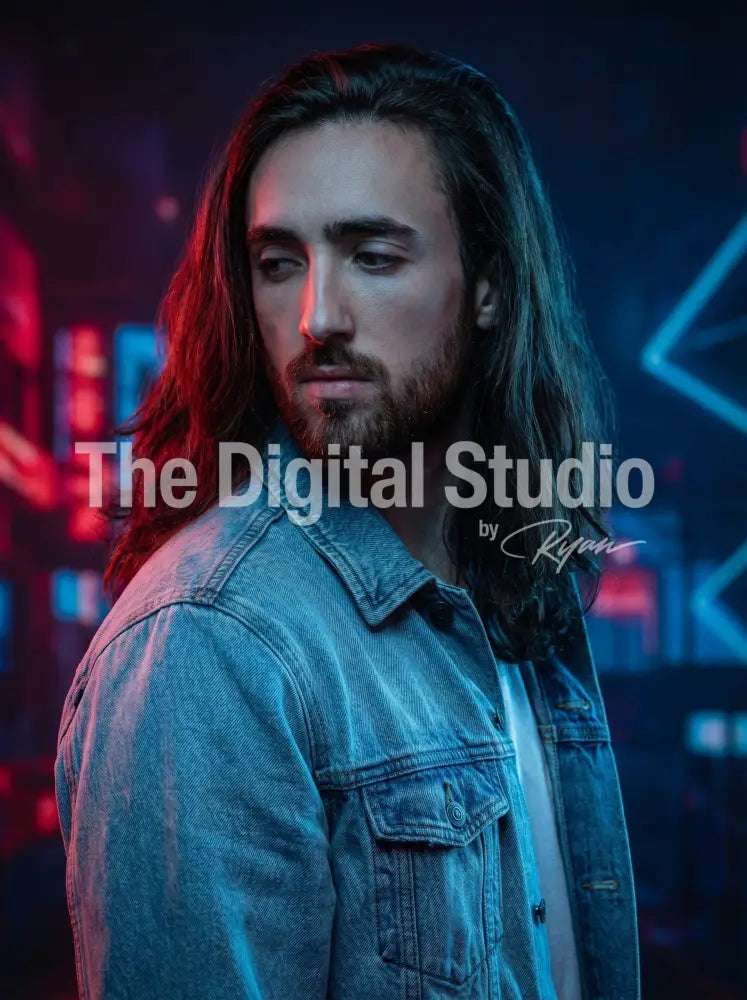 Neon Noir Tech Portrait