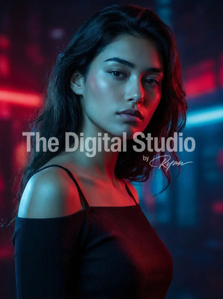Neon Noir Tech Portrait