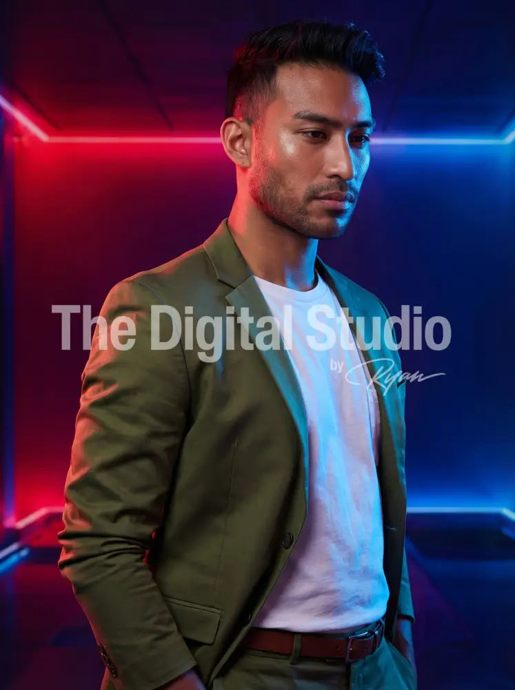 Neon Noir Tech Portrait