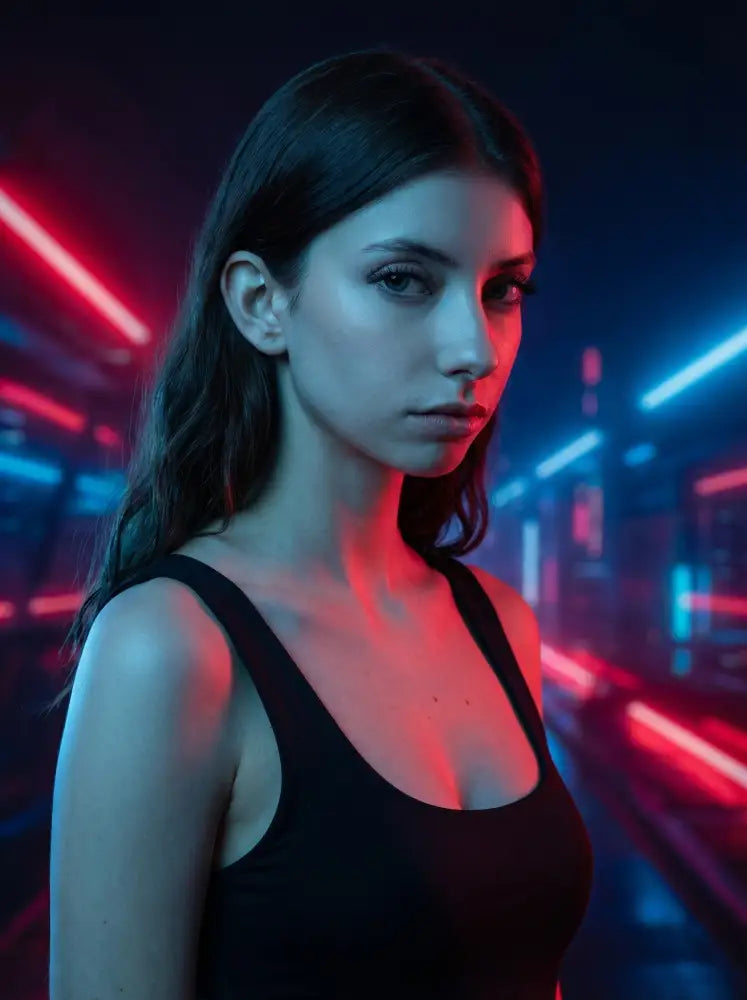 Neon Noir Tech Portrait