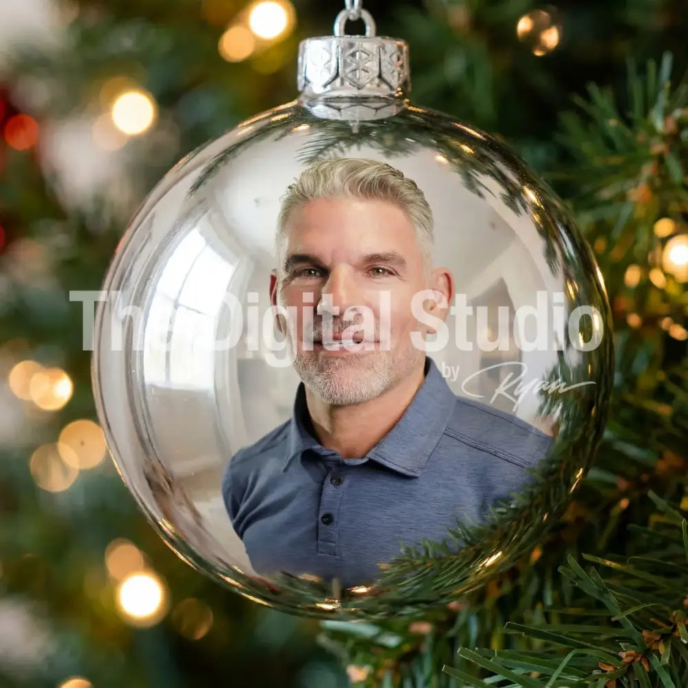 Silver Reflection Ornament AI Portrait Effect