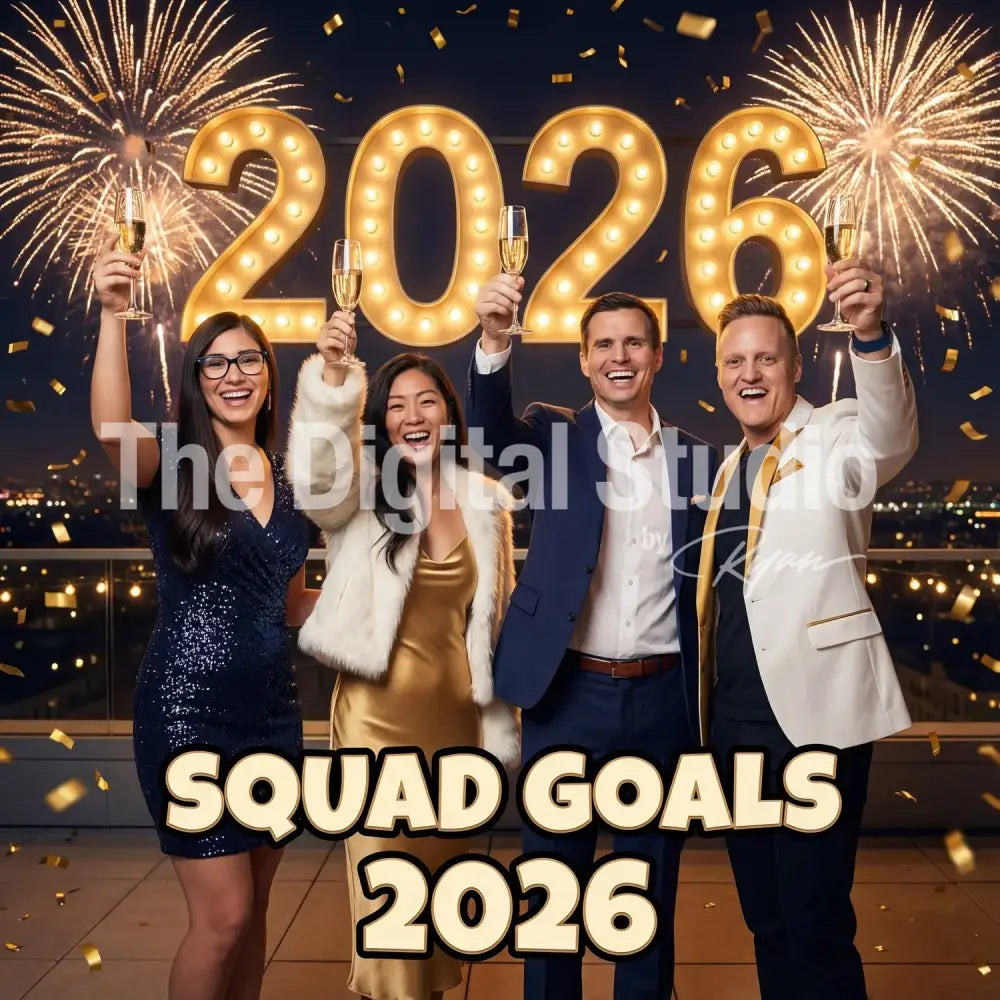 Squad Goals 2026 New Year Rooftop – AI Photo Booth Prompt for Snappic & Events — Ryan Salinas