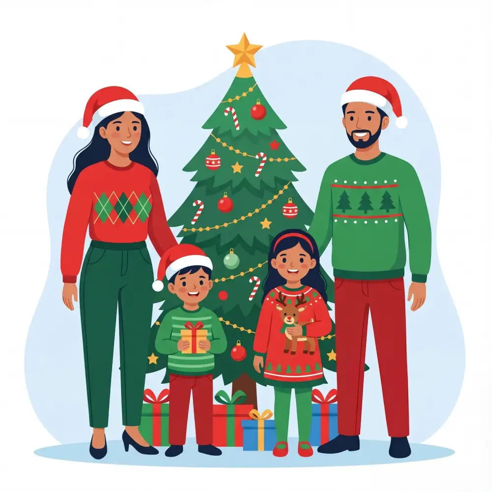 Under the Tree Family Christmas Portrait