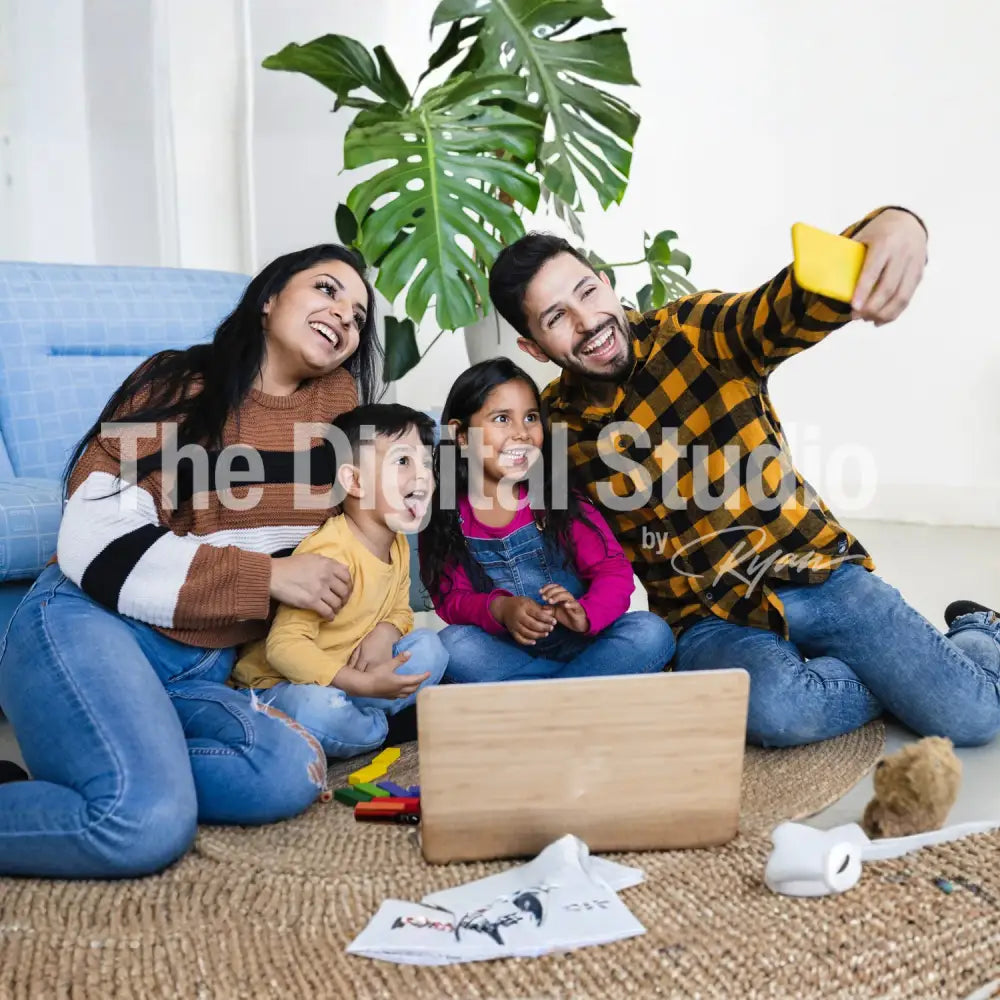 Under the Tree Family Christmas Portrait